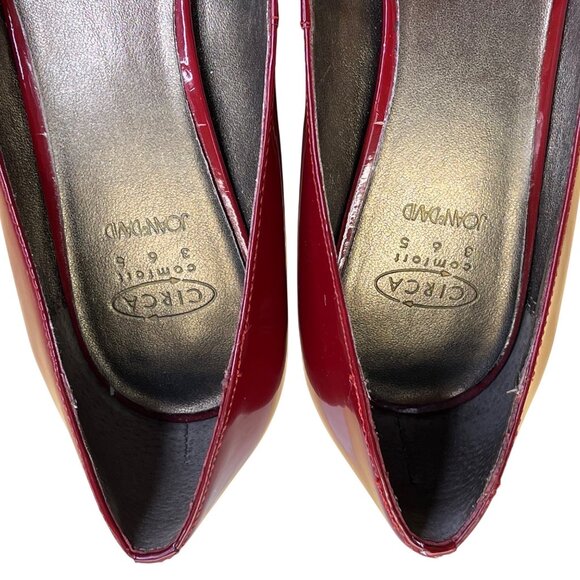Circa Joan & David Women’s Red Patent Leather Marzipan Square Toe Heels 9.5M - Picture 6 of 12